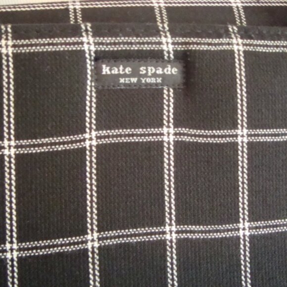 KATE SPADE Look Alike Vintage Black White Linen Purse Snap Closure - Picture 4 of 10
